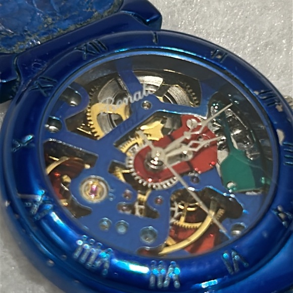 Vintage Blue and Gold Women's Watch with Skeleton Dial - Picture 11 of 11